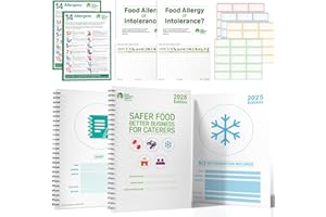 KITCHSHIELD Safer Food Better Business 2025 Catering Pack – FSA Approved Compliance Kit with 13-Month Diary, Temperature Logs & Allergen Management Tools | HACCP Templates, Laminated Posters & Freezer Labels