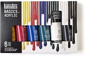 Liquitex BASICS, Set de pintura acrílica Basics 6 tubos de 118 ml, colores surtidos