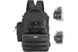 Goture – Sac à Dos de pêche, Sac à Dos d'accessoires de pêche avec Porte-Canne, Sac d'équipement de pêche en Eau salée, Sac à bandoulière d'extérieur