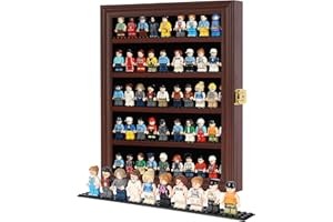 DisplayGifts Minifigures Dimensions Display Case Thimble Wall Mount Cabinet Door Lockable LG-CN30 Mahogany