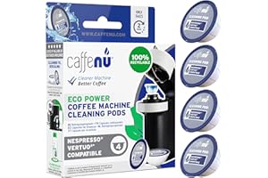 Caffenu | Capsules de nettoyage compatibles Nespresso Vertuo | Pour un café savoureux | À utiliser avec le kit détartrant Nespresso Vertuoline | Complétez votre kit de Barista