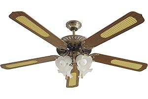 ARMOUR & DANFORTH Armour&Danforth TMX3643 Ventilatore da Soffitto con 5 Pale + 4 Luci, Diametro 132 cm
