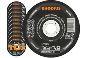 RHODIUS XT85 | 10 St. Trennscheiben 125 Metall 1 mm | für Winkelschleifer, extra dünn | für Edelstahl, INOX, Stahl, Hartmetall