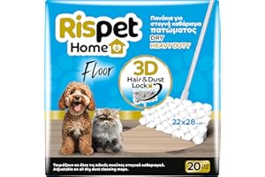 RISPET Floor Panni Microfibra 3D, Cattura Polvere-Sporco e Peli di Animali, per Tutti i Tipi di Pavimenti, 20 Unità