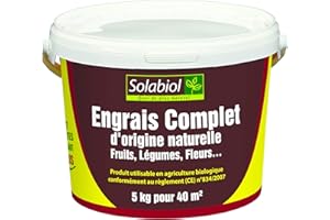 SOLABIOL Engrais Complet - 5Kg - Seau - Mini-Granulés - Epandage Facile & Sans Poussière - Double Action Starter & Nutrition Longue Durée SOCOMP5