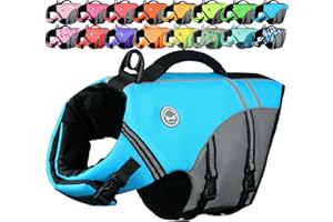 VIVAGLORY Sports Style Hundeschwimmweste, Rettungswesten Für Hunde Bootfahren, Auftrieb & Schwimmhilfe, Schwimmweste, S, Blau