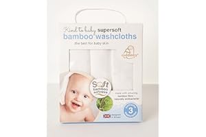 Cuddledry WCS01 Supersoft Baby Friendly Bamboo Washcloth, Natural White