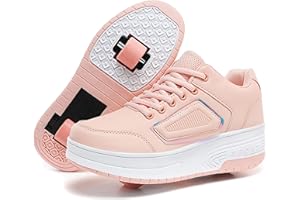 SKRIDSKO Scarpe Pattini Bambina per Bambini, Scarpe da Skateboard a Due Ruote, Sneakers con Ruote rRegolabili, Scarpe da Skateboard per Pasqua, Compleanno, Natale