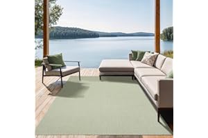 the carpet Mistra - robusto tappeto per esterni, resistente alle intemperie e ai raggi UV, adatto a balcone, terrazza, giardino d'inverno o cucina e sala da pranzo, verde, 80x150 cm