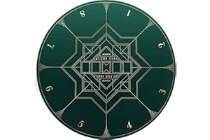 SLOWPLAY Tappeto da poker Nash Texas Hold'em 120 cm rotondo | tavolo da poker portatile con stampa Art Déco, superficie liscia di alta qualità, riduzione del rumore