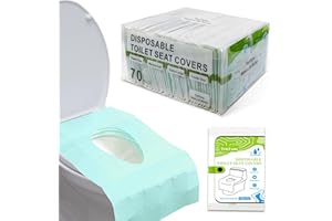 TenFans Lot de 70 housses de siège de toilette jetables – Emballage de voyage individuel – Utilisation rapide sans autocollant – Housses imperméables XL pour adultes et enfants – Accessoires de