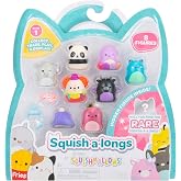 Squish-a-longs 8'li Paket - 2 Aksesuar, 1 Y&uuml;z&uuml;k ve Koleksiyoncu Kılavuzu ile 1" Mini Squish - Topla, Ticaret Yap, & Oyna