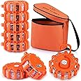 Amzpas 8 Pack LED Road Flare Road Light Emergency Roadside Safety Beacons Flashing Warning Light with Magnetic Base and Hook, for Traffic accidents, Breakdowns, Road & Water Hazards (8)