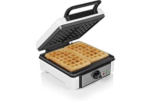 Princess 01.132397.01.001 Waffle Iron with Manual Temperature Setting, Alloy Steel, Black, Silver, White
