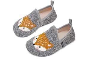 WATELVES Slippers Kids Boys Girls Slipper Winter Warm Furry Slipper Socks with Non-Slip Sole for Indoor