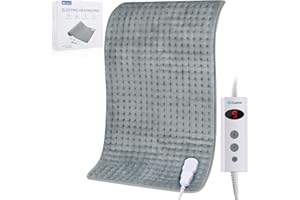 Duerer Cuscino Termoforo Elettrico, 45 x 85 cm Cuscino Termico, 10 Livelli di Temperatura e 90 minuti automatico Spegnimento, Coperta Elettrica per Alleviare Lombare Addome Collo Spalla