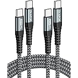 ZKAPOR USB C to USB C Cable[2Pack 2M], Cable Type C 60W USB Cable Fast Charging for iPhone 15/15 Pro Max, Samsung Galaxy S23 