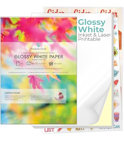 8.5 X 11 White Gloss Sticker Paper (Laser Printers Only) - 250 Sheets - Full Sheet Labels - OnlineLabels - View #10