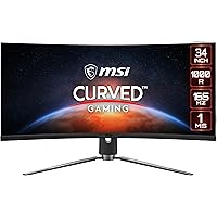 MSI MPG ARTYMIS 343CQR - Monitor Gaming Curvo UWQHD 34 Pulgadas (1000R, Panel VA 3440 x 1440, 165 Hz/1ms, FreeSync Premium, H