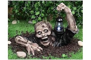 POPUPWAVE Decorazione di Halloween Zombie Statua con lanterna, Zombie Gnomo Statue da giardino Zombie Strisciando fuori dalla tomba, resina Walking Dead Figurine Decorazione di Halloween