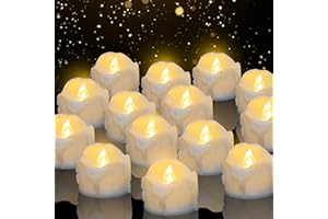‎DAPHOMEU daphomeu LED Kerzen, 14 Set flackender LED Teelichter ideal für Halloween, Weihnachten, Herbst und Winter, Hochzeit - Durchmesser 3,6 cm x Höhe 3,2 cm