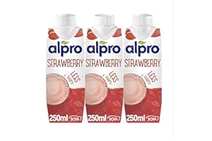 Alpro Boisson longue durée à base de fraise de soja végétalienne et sans produits laitiers, 3 x 250 ml