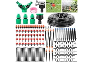 SVIPDDD 201 Pcs kit arrosage goutte à goutte,Arrosage goutte à goutte système, Arrosage automatique pour jardin pour plantes en pot balcons, Irrigation de jardin économe en énergi
