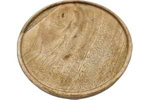 Meinposten Dekoteller Teller Mango Holz Dekobrett Untersetzer Schmuckteller Tablett Ø 25 cm