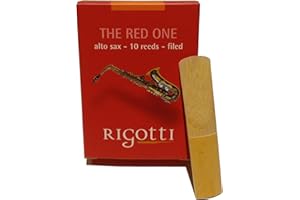 RIGOTTI Boîte de 10 anches pour Saxophone Alto - Force 2,5 Medium - Gold Classique -The RED ONE - Qualité supérieure - Issues de roseaux naturels cultivés et séchés au soleil de Provence en France