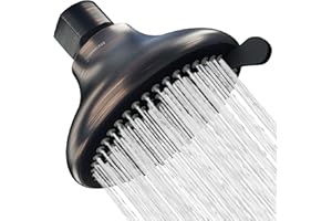 SparkPod High Pressure 3-Function Rain Shower Head - Easily Switch Spray Modes with Non-Slip Grip - Power Focused Spray with Full Body Rainfall - Relaxing Therapeutic Shower - Tool-Free 1-Min Install