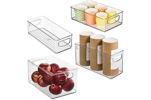 iDesign 50% återvunnen plastbehållare för skafferi och skåporganisation, tillverkad i USA – olika storlekar, klar