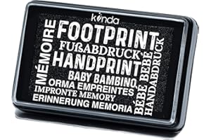 Kit empreinte de main et empreinte de pied pour bébé - Boîtier d'encre noir sans danger pour bébé pour empreinte de main et empreinte de pied - facile à laver (noir)