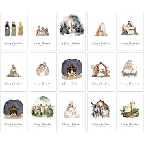 Religiöse Weihnachtskarten Mit Buntglas-Motiven | 30 Karten + Umschläge, 15 Designs, Recycling-Kraftpapier