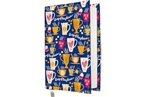KAPAX Funda de libro – Funda rígida para libros de tapa blanda, tela lavable, protector de libro, acolchada, funda para tablet para adultos (té, M)