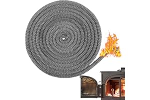 YCBTREE Oven Sealing Cord, 2 m Sealing Fibreglass Cord, Door Seal, Fireproof Fireplace Seal, Fireplace Sealing Tape for Oven or Fireplace (20 mm x 2 m)