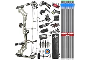 surwolf Compoundbogen Kit, Jagd und Ziel, Wurfarm, 30–70 lbs einstellbar, Zuglänge 19–31 Zoll, bis zu IBO 320 FPS Geschwindigkeit, Paket mit Bogenschießen Jagdzubehör