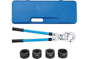 TLSUNNY Pinza a pressa professionale, con profilo a U, per tubi PEX, tubo composito, incl. U16, U20, U25, U32