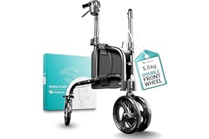 Helavo 3 Wheel Walker with Double Front Wheels - only 5,5 kg, Foldable, Narrow Walker for Indoors and Outdoors, Aluminium Rollator for The Elderly