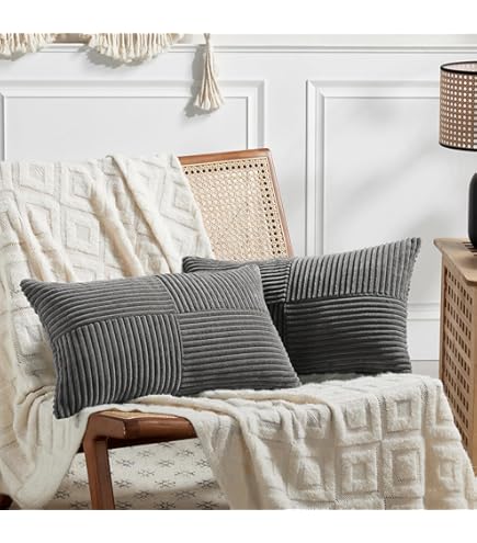 Corduroy Kussenhoezen Set | 2x Kussenhoes 45x45 cm met Zachte Ribstruc