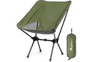 Outplea Sedie Pieghevoli da Campeggio Ultraleggera, Sedia da Pesca Piccolo con Borsa da Trasporto, Sedie Pieghevoli Portatile da Esterno Spiaggia Giardino Picnic, Verde