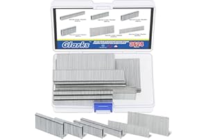 Glarks 3624 grapas estrechas galvanizadas de calibre 18, kit surtido de 4 tamaños, y clavos Brad de 1 y 2 pulgadas para grapadora eléctrica o neumática