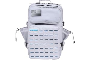 ELITRAINX V2 45L Mochila Táctica Repelente al Agua con Compartimento Zapatillas y Portatil, Cabina Avión Viajes, Cremallera Impermeable Oxford 1000D por ELITEX TRAINING (Gris Azul 2.0)