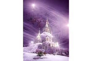 KUIZHEN 5D Diamond Painting, Full Round Drill Diamond Kunst Painting Erwachsene, Malen Nach Zahlen DIY Cross Stickerei Malerei Kits für Home Wand Décor 30x40cm (Schloss)