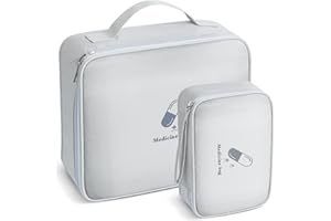 AiQInu Botiquin Vacio Viaje, 2 Piezas Botiquín de Primeros Auxilios Vacio, Impermeable Gran Capacidad Botiquín Médico Vacío, Bolsa Médico de Emergencia para Hogar, Oficina, Airelibre
