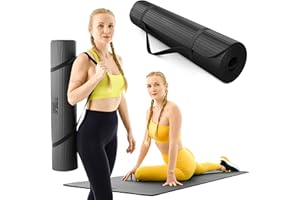 TREX SPORT Gymnastikmatte extra dick und weich | Fitnessmatte 190x80x1cm mit Tragegurt | Yogamatte rutschfest