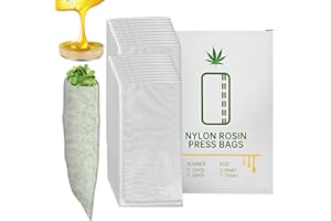 GEBRAZY Rosin Press Bags Nylon 5x10cm - Doppelt Vernähte Presstaschen mit Hochfestem Mesh-Filter für Harzgewinnung & Öl-Extraktion | Professionelle Rosin Presse Zubehör Kolophonium Taschen (20, 90 MICRON)