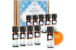 COM-FOUR® 10x aceites aromáticos en un set - ambientación de ambiente de invierno - aceite perfumado para difusores de aroma, ambientadores, vaporizadores de agua (10 piezas - humor de invierno)