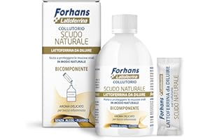 Forhans Collutorio Bicomponente con Lattoferrina Attiva Scudo Naturale, Contrasta Black Stain, Mucositi e Bocca Secca, Ideale per Impianti Dentali, Apparecchi Ortodontici, Effetti Terapie Oncologiche