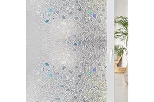 SITAYAKUMA Pellicola Privacy Vetri Finestre, Pellicola Arcobaleno Adesiva Pellicola Opaca Anti-UV, Pellicole Oscurante Vetro Senza Colla No Residui per Ufficio/Bagno/Camera da Letto/Sala di Riunione, 30 * 200cm