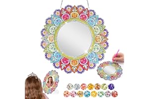 Hapikids Arts and Crafts for Kids, Gifts for 6-10 Year Olds Girls Toys Age 5 6 7 8 9 Year Olds Girls Gifts Diamond Art for Kids Craft Set Craft Kits for Kids Age 8 9 10 Girls Birthday Presents Mirror